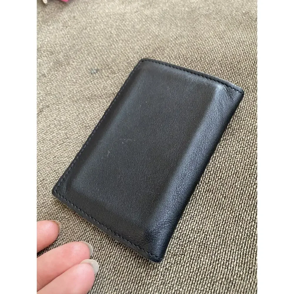 Hiscow Mens Bifold Leather Wallet Credit Card holder money black